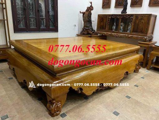 Bộ sập chân quỳ dạ cá gỗ gụ nam phi 1m8 * 2m2 ( Anh Vĩnh – Hà Nam)