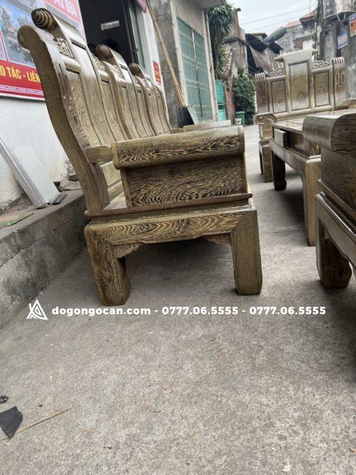 Bộ Ghế Âu Á Hộp Gỗ Mun Đuôi Công Chương Cuốn Thư