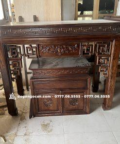 BÀN THỜ ÁN GIAN GỖ SỒI 1M97 – MẪU TRẠM SEN Phun Màu Gỗ Óc Chó 18 BÀN THỜ ÁN GIAN GỖ SỒI 1M97 – MẪU TRẠM SEN Phun Màu Gỗ Óc Chó