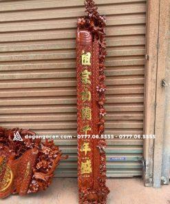 Cuốn Thư Câu Đối Gỗ Hương đá Nam Phi 9 Cuốn Thư Câu Đối Gỗ Hương đá Kích Thước Cuốn Thư 197x87x4, Câu Đối 197x28x4