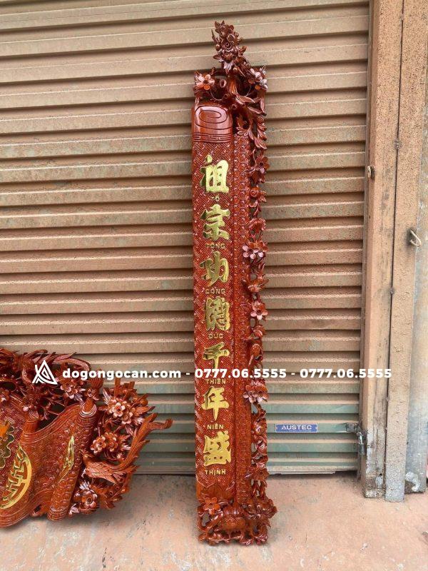 Cuốn Thư Câu Đối Gỗ Hương đá Nam Phi 5 Cuốn Thư Câu Đối Gỗ Hương đá Kích Thước Cuốn Thư 197x87x4, Câu Đối 197x28x4