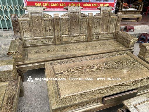 Bộ Ghế Âu Á Hộp Gỗ Mun Đuôi Công Chương Cuốn Thư