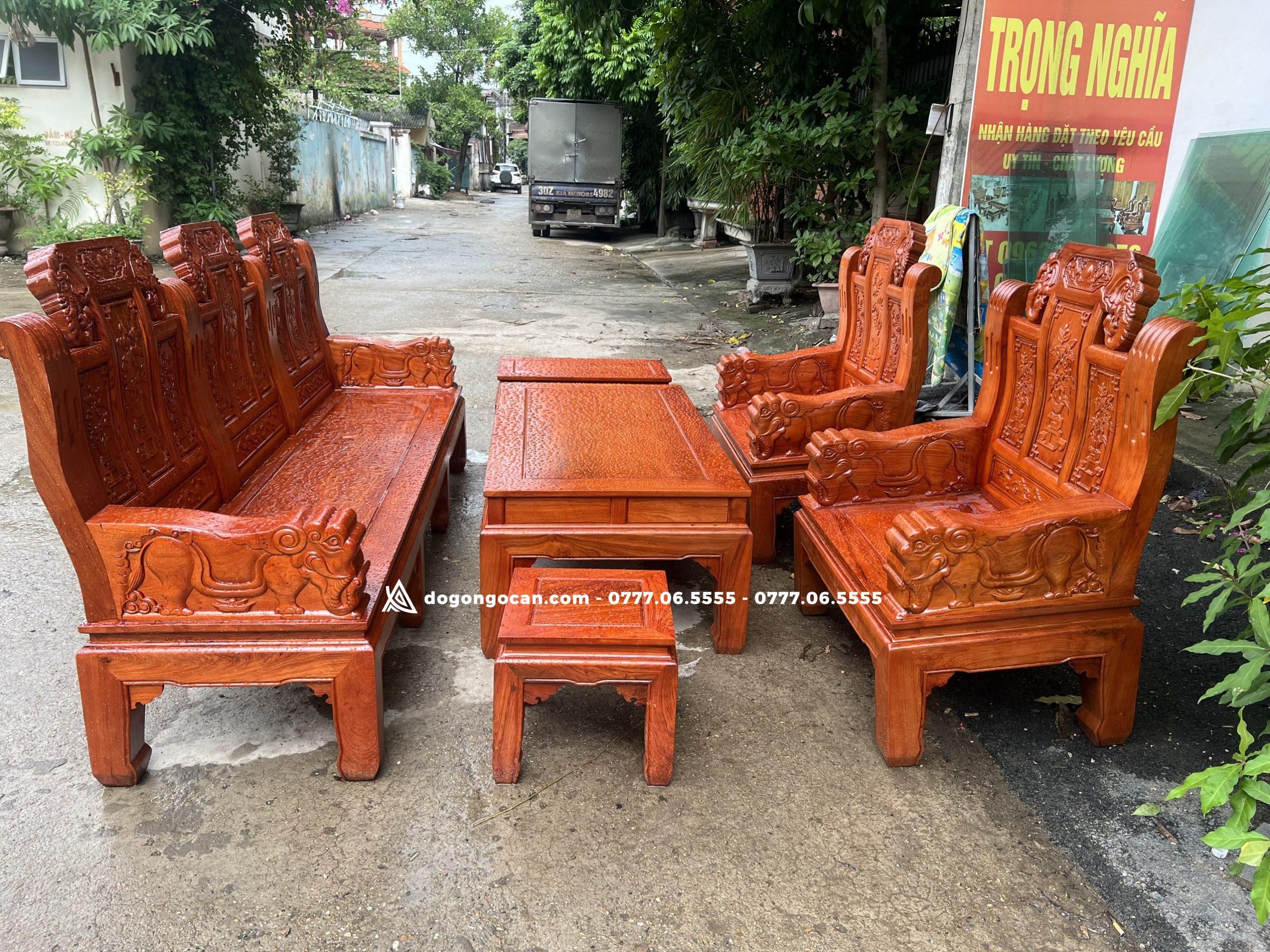 Bộ bàn ghế phòng khách âu á chương voi tay đặc gỗ hương đá 1 Import placeholder for 5385