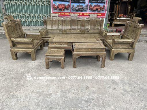Bộ Ghế Âu Á Hộp Gỗ Mun Đuôi Công Chương Cuốn Thư