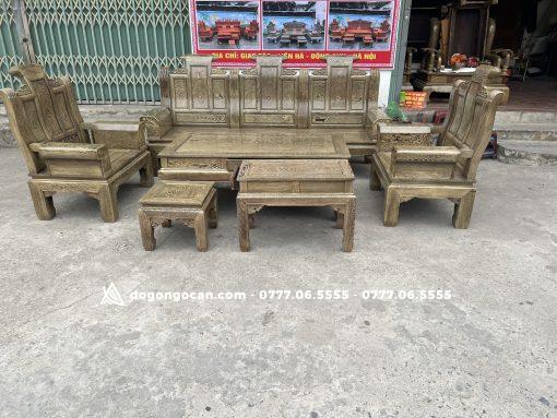 Bộ Ghế Âu Á Hộp Gỗ Mun Đuôi Công Chương Cuốn Thư