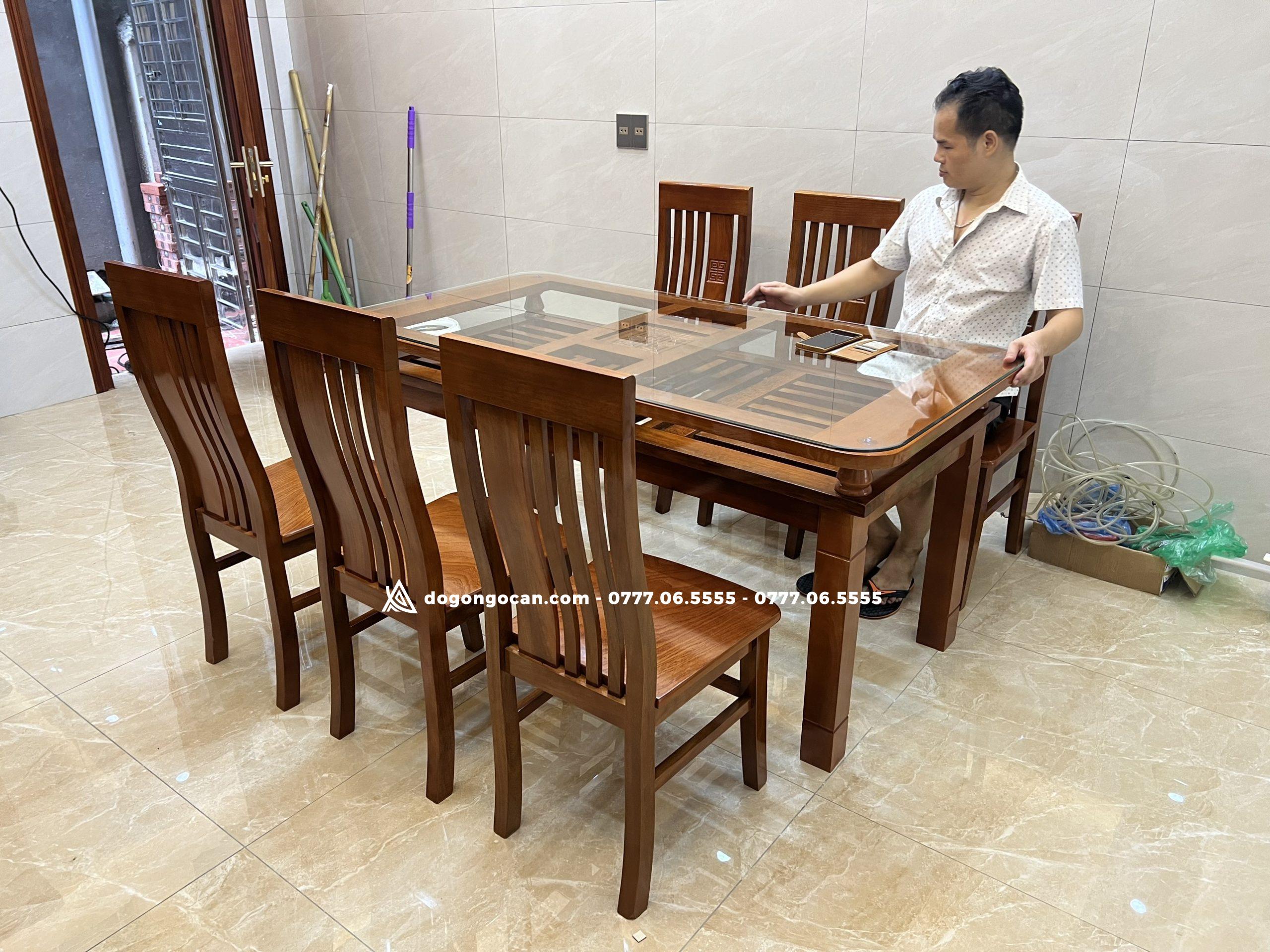 Bộ Bàn Ghế Ăn Gỗ Tự Nhiên Nhà Hàng 1 Import placeholder for 5843