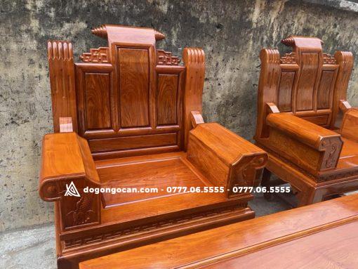 Bộ Bàn Ghế Âu Á Quấn Thư Vách Trơn Gỗ Hương Đá Tuyển Vân