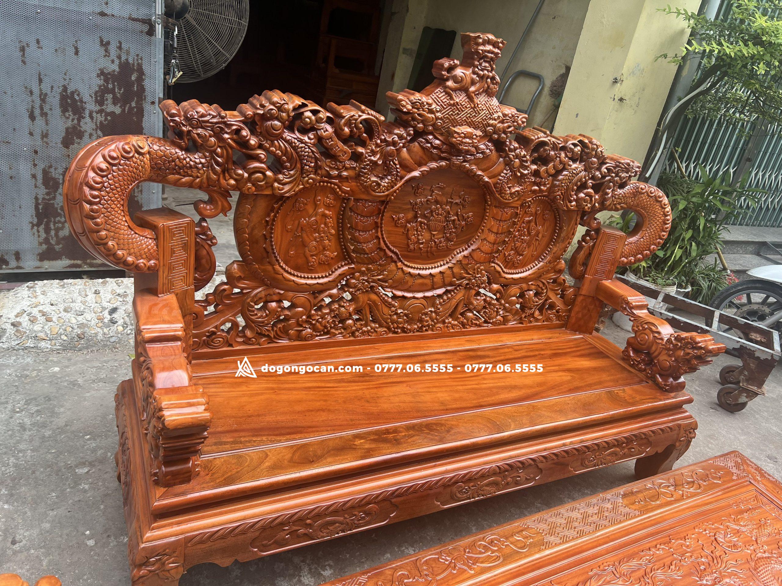 Bộ bàn ghế phòng khách rồng khuỳnh gỗ xà cừ hàng vip 4 Bộ bàn ghế phòng khách rồng khuỳnh gỗ xà cừ hàng vip