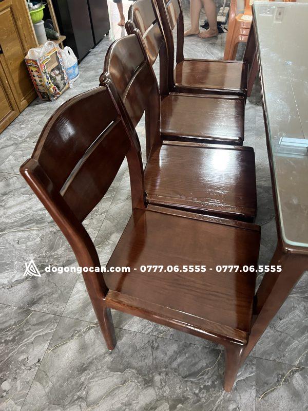Bộ bàn ăn gỗ sồi 1m8 kèm 8 ghế màu óc chó BG205 4 Bộ bàn ăn gỗ sồi 1m8 kèm 8 ghế màu óc chó BG205