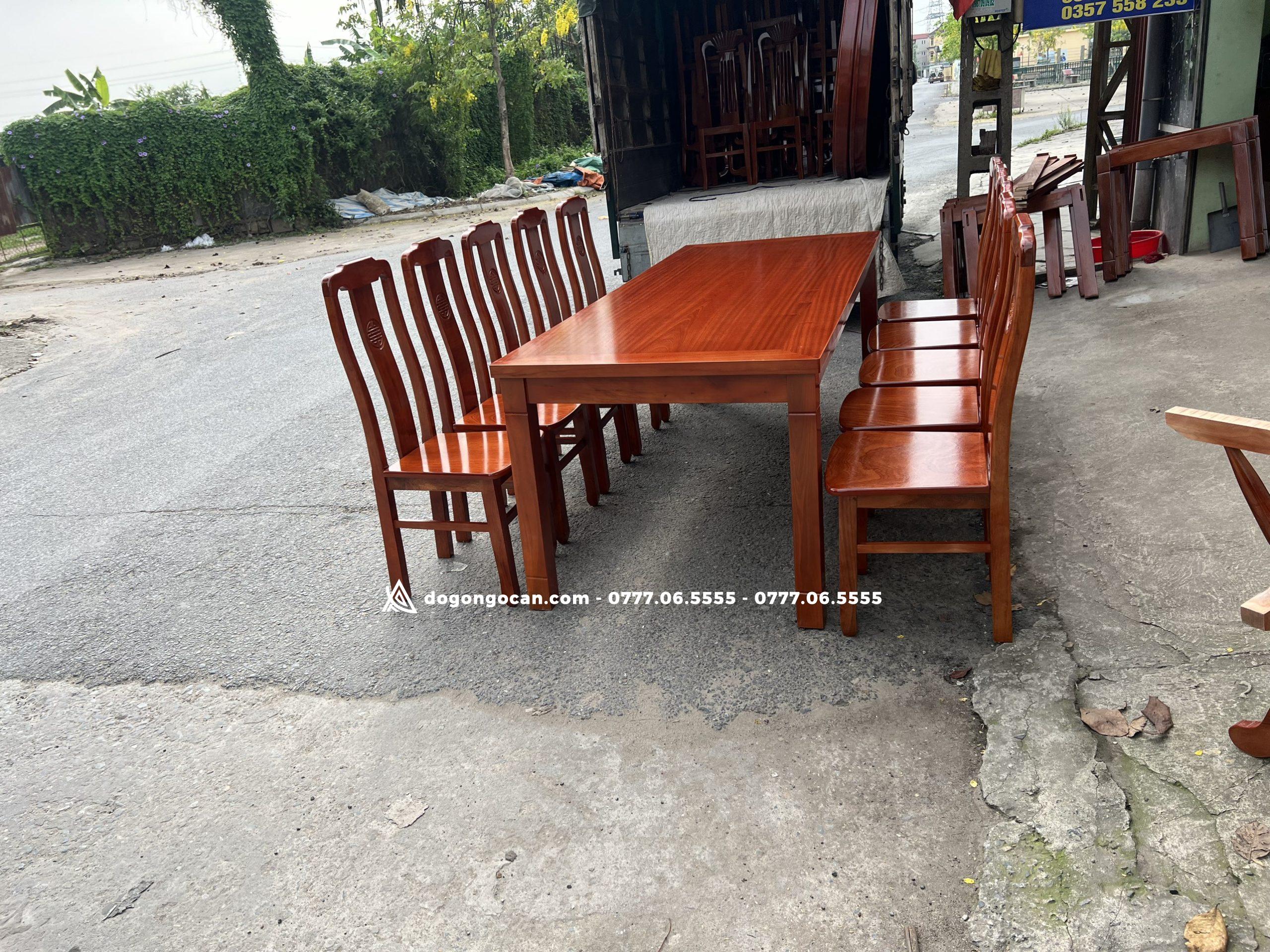 Bộ bàn ăn 10 ghế gỗ xoan đào hàng cao cấp 4 Bộ bàn ăn 10 ghế gỗ hương đá hàng cao cấp