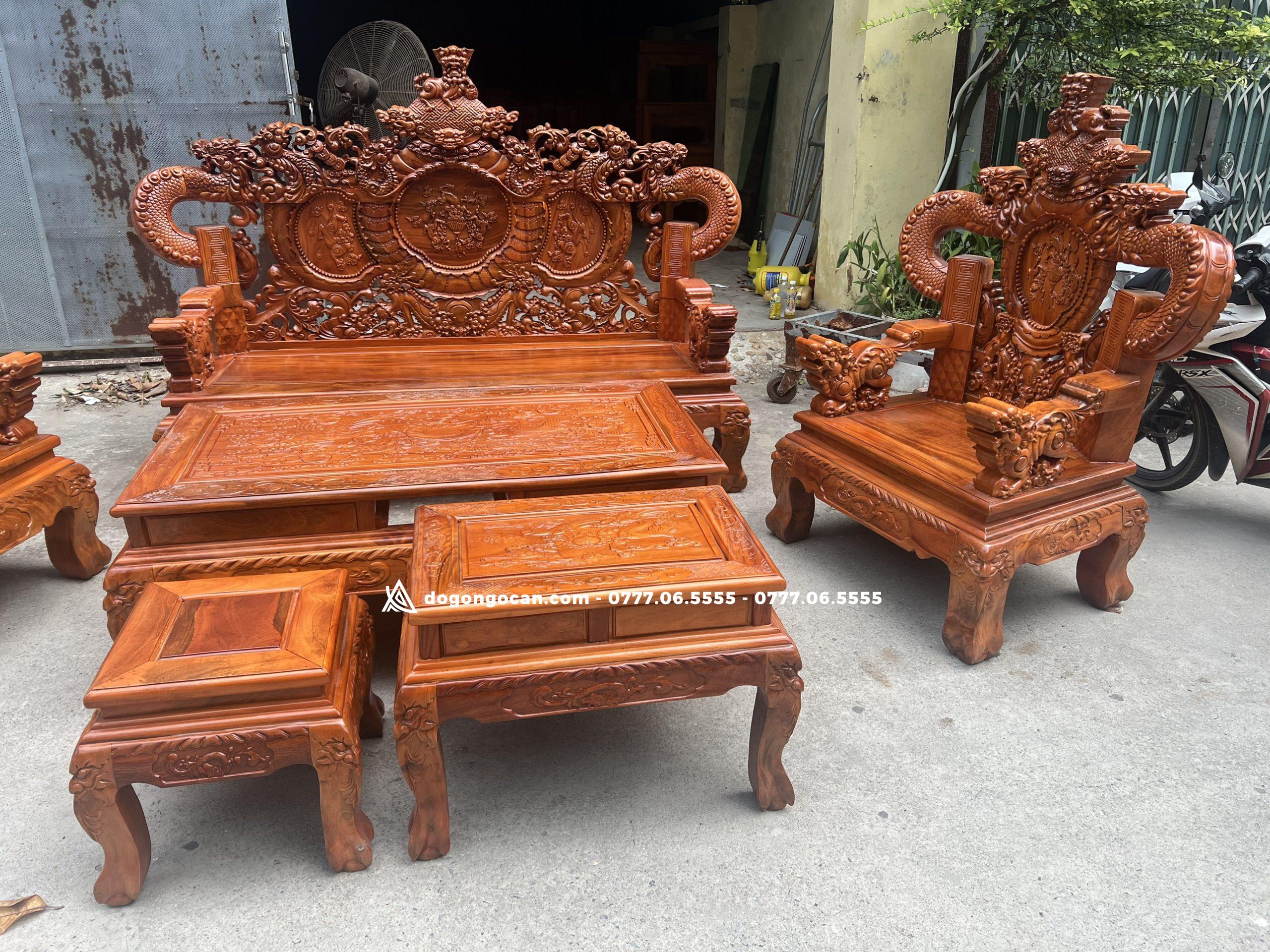 Bộ bàn ghế phòng khách rồng khuỳnh gỗ xà cừ hàng vip 13 Bộ bàn ghế phòng khách rồng khuỳnh gỗ xà cừ hàng vip
