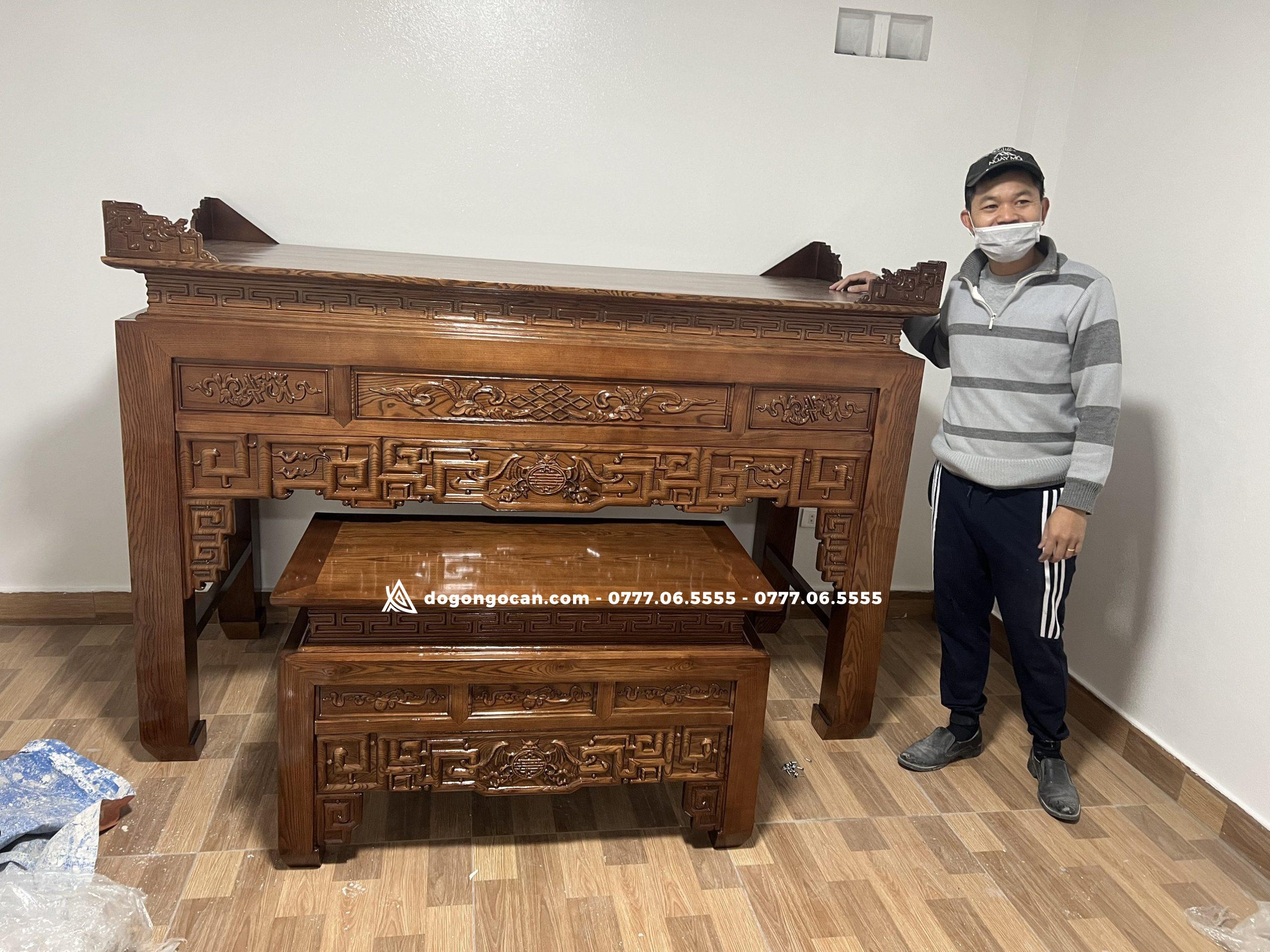 Án gia thờ như ý chân 12 và bàn cơm gỗ sồi nga (chị Huyền, Hưng Yên) 1 Import placeholder for 6886