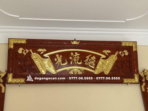 Hoành Phi Câu Đối Dát Vàng Phòng Thờ Gỗ Gụ Lào
