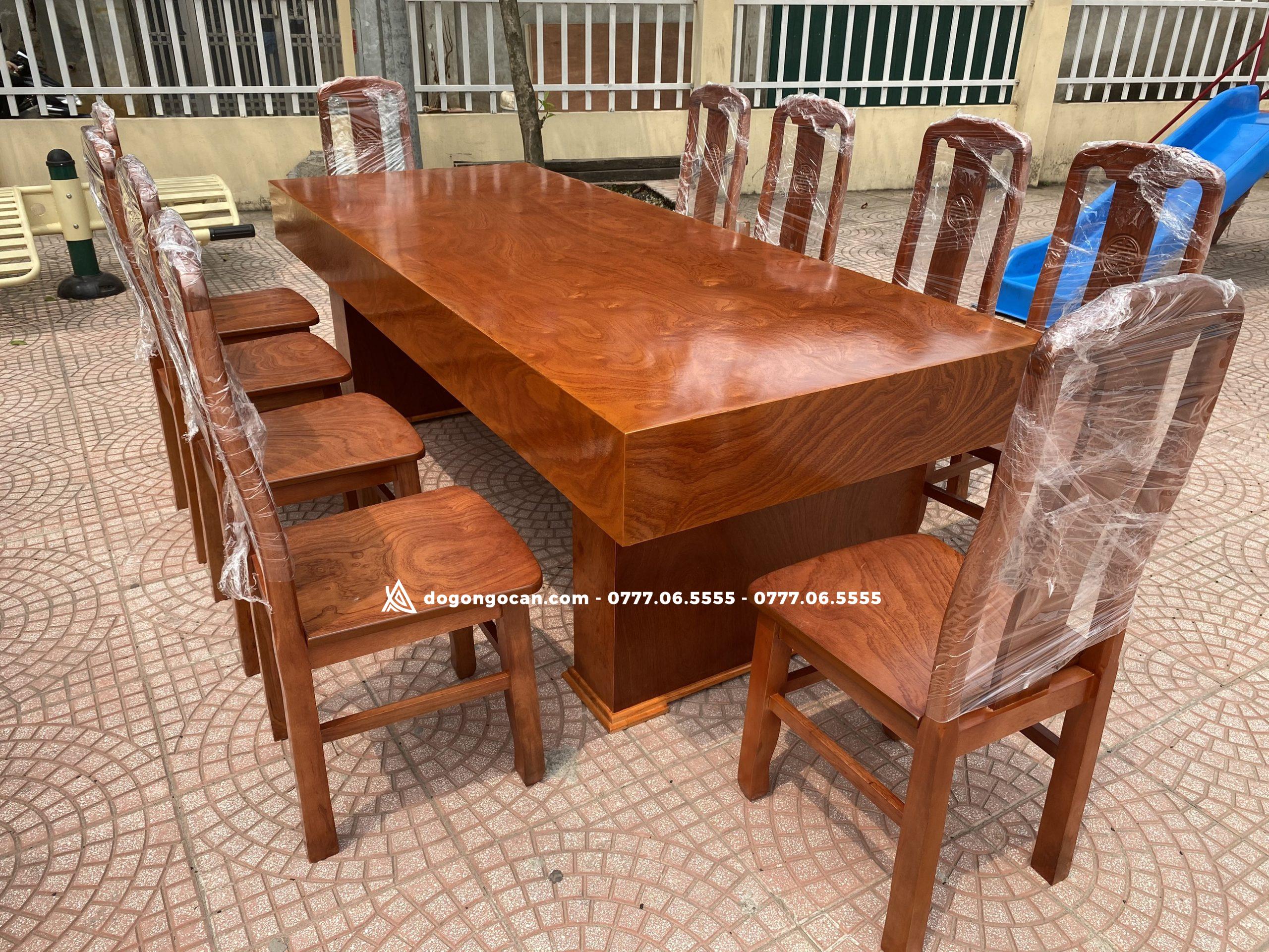 Bàn Ăn Đóng Hộp 10 Ghế Xẻ Quạt Gỗ Hương Đá – Chị Nga (Thái Bình) 1 Import placeholder for 4941