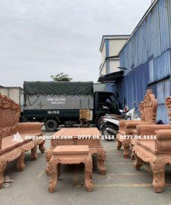 Bộ bàn ghế hoàng gia luis gỗ hương đá mẫu V3 Chân 14 21 Bộ bàn ghế hoàng gia luis gỗ hương đá mẫu V3 Chân 14