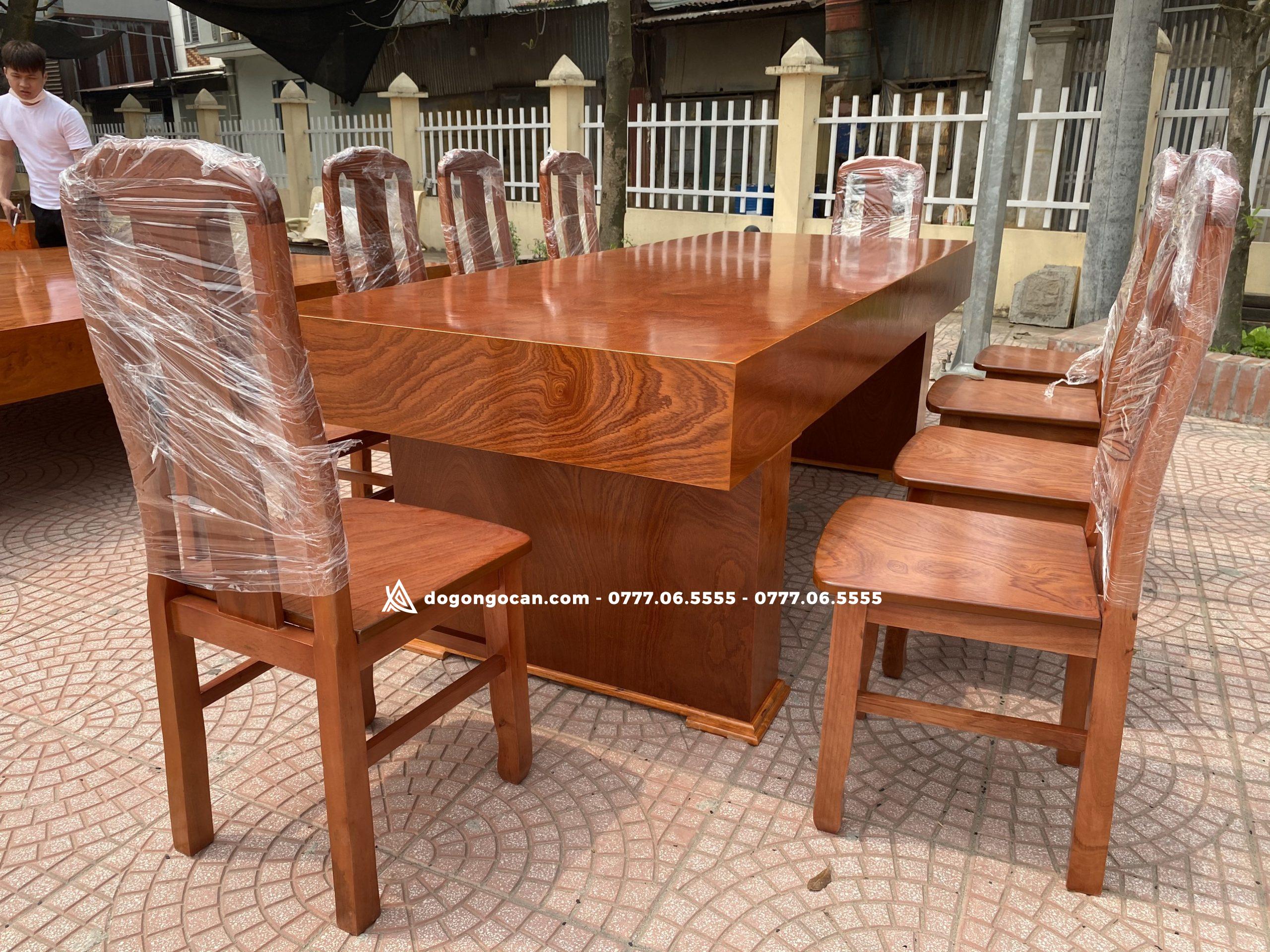 Bàn Ăn Đóng Hộp 10 Ghế Xẻ Quạt Gỗ Hương Đá – Chị Nga (Thái Bình) 4 Bàn Ăn Đóng Hộp 10 Ghế Xẻ Quạt Gỗ Hương Đá – Chị Nga (Thái Bình)