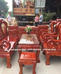 Bộ Bàn Ghế Minh Quốc Đào Gỗ Xà Cừ Tay 10