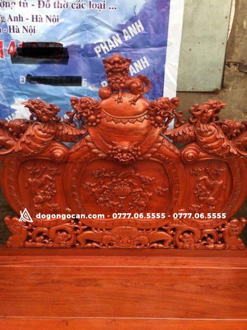 Bộ ghế nghê phượng tay 12 Gỗ hương đá gồm 6 món