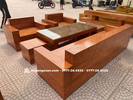 Bộ bàn ghế phòng khách sofa đối gỗ hương đá nam phi đóng hộp