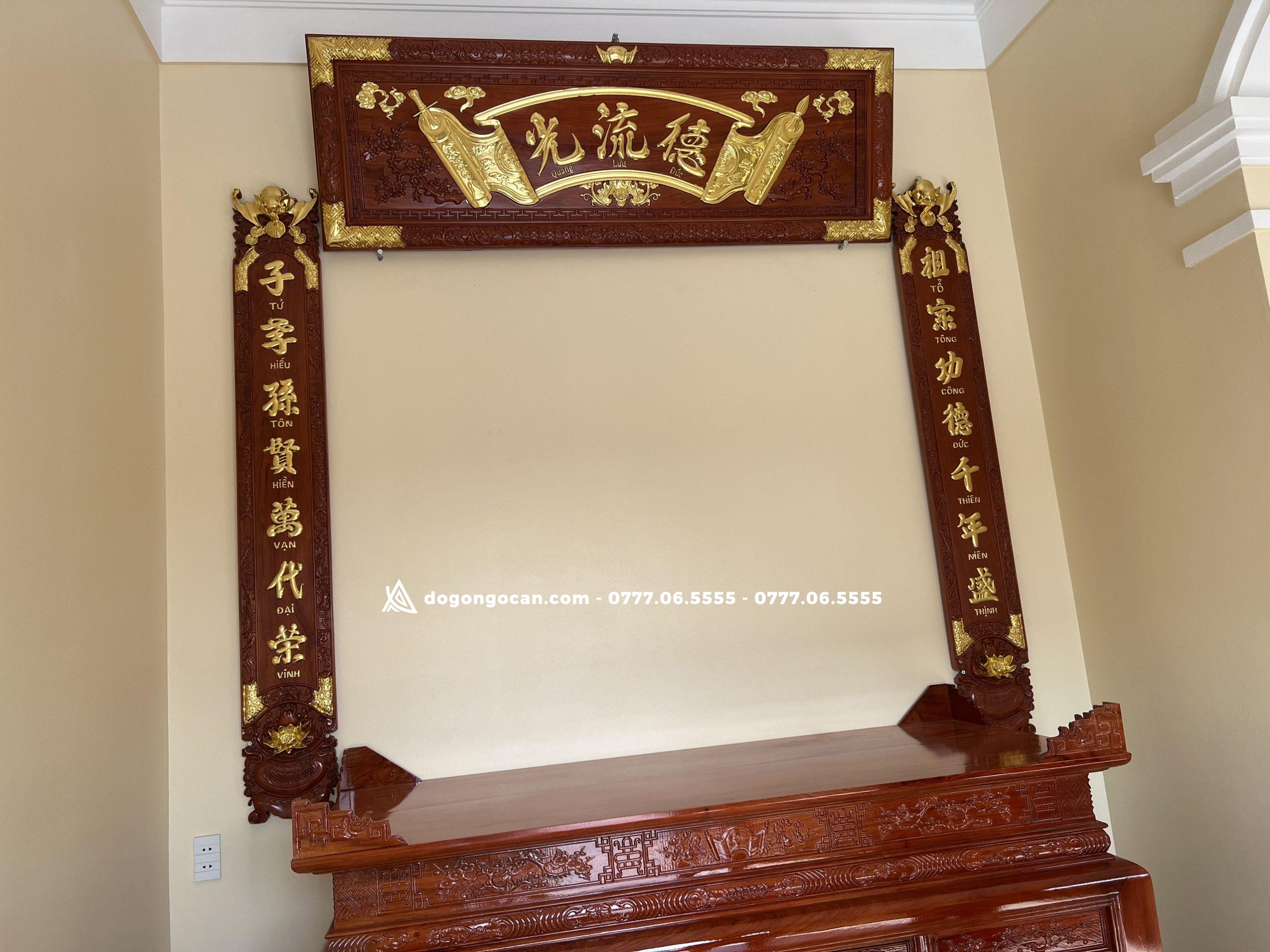 Hoành Phi Câu Đối Dát Vàng Phòng Thờ Gỗ Gụ Lào 2 Hoành Phi Câu Đối Dát Vàng Phòng Thờ Gỗ Gụ Lào