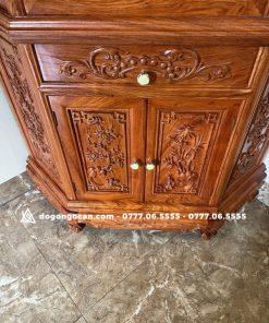 Tủ rượu hàng đẹp gỗ hương đá góc 70cm ( anh Thảo – Hà Nội )