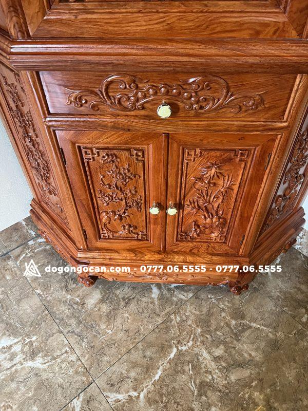 Tủ rượu hàng đẹp gỗ hương đá góc 70cm ( anh Thảo - Hà Nội ) 9 Tủ rượu hàng đẹp gỗ hương đá góc 70cm ( anh Thảo – Hà Nội )