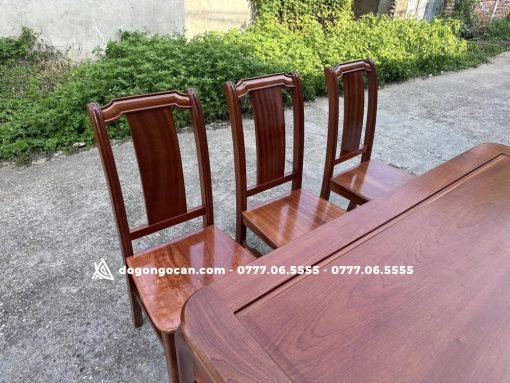Bàn ăn chữ nhật gỗ xoan đào dài 1m6 rộng 80cm bao gồm 6 ghế