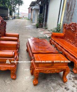 Bộ bàn ghế phòng khách hoàng gia vách trám gỗ xà cừ hàng vip khuôn 4 ván 2