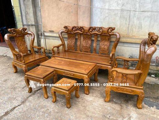 Bộ Minh Quốc Đào gỗ lim tay 12 gồm 6 món