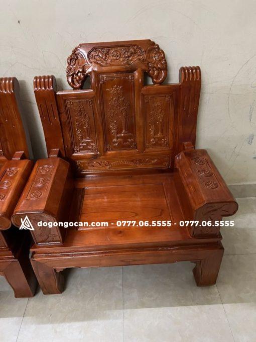 Bộ Bàn Ghế Phòng Khách Âu Á Chương Voi Gỗ Xoan Ta