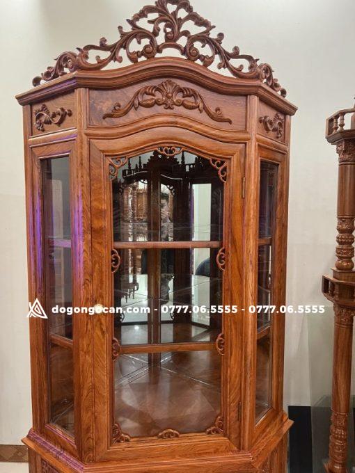 Tủ rượu hàng đẹp gỗ hương đá góc 70cm ( anh Thảo – Hà Nội )