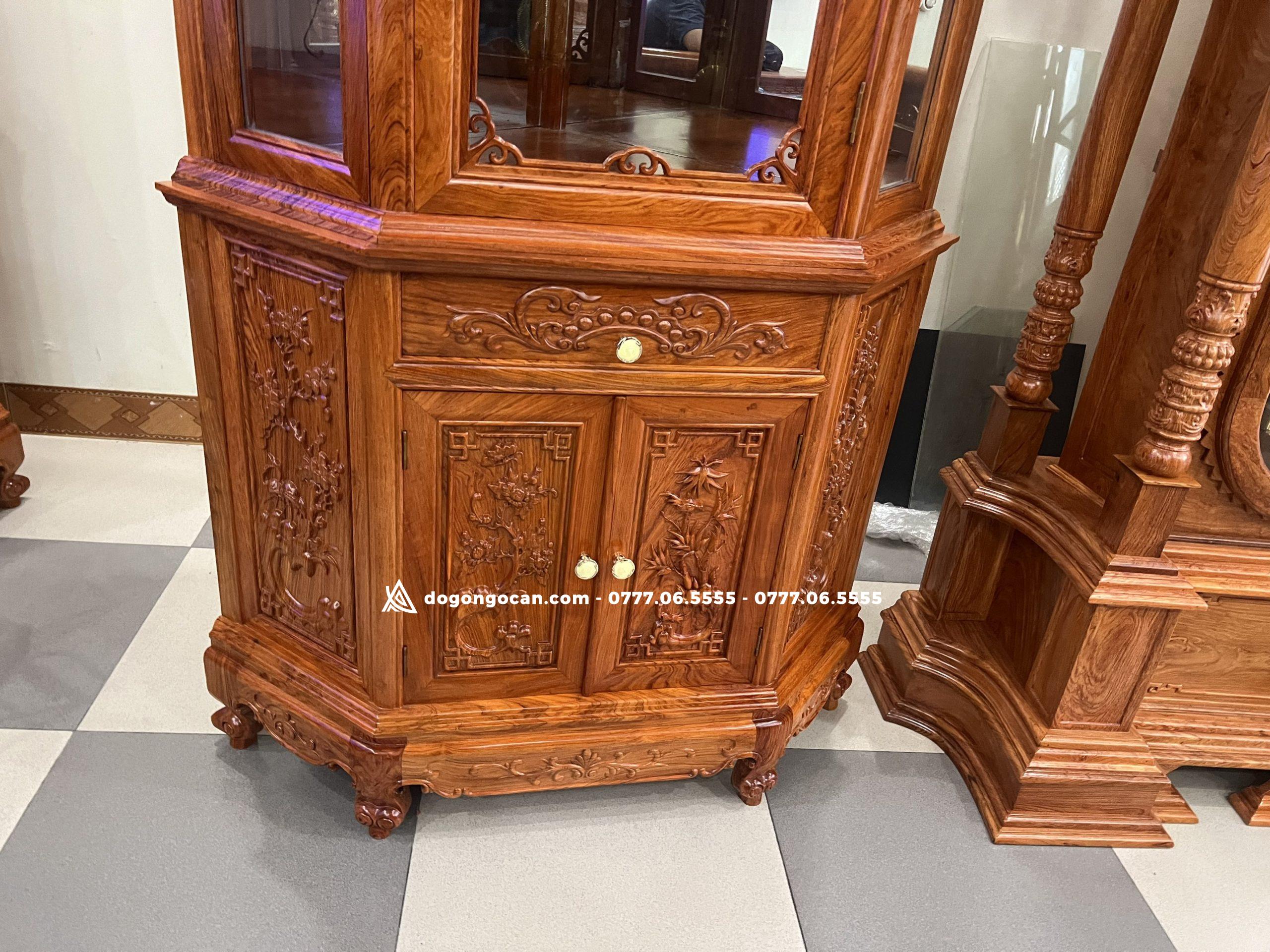 Tủ rượu hàng đẹp gỗ hương đá góc 70cm ( anh Thảo - Hà Nội ) 2 Tủ rượu hàng đẹp gỗ hương đá góc 70cm ( anh Thảo – Hà Nội )