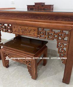 Combo án gian thờ sen triện và bàn cơm gỗ hương đá 1m97 18 Combo án gian thờ sen triện và bàn cơm gỗ hương đá 1m97