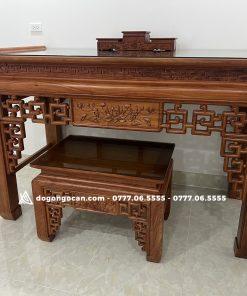 Combo án gian thờ sen triện và bàn cơm gỗ hương đá 1m97 22 Combo án gian thờ sen triện và bàn cơm gỗ hương đá 1m97