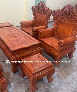 Bộ bàn ghế phòng khách hoàng gia vách trơn gỗ lim đồng bằng 19 Bộ bàn ghế phòng khách hoàng gia vách trơn gỗ xà cừ hàng vip khuôn 4 ván 2