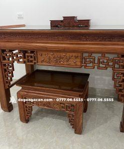 Combo án gian thờ sen triện và bàn cơm gỗ hương đá 1m97 21 Combo án gian thờ sen triện và bàn cơm gỗ hương đá 1m97