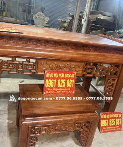 Combo án gian thờ sen triện và bàn cơm gỗ hương đá 1m97 20 Combo án gian thờ sen triện và bàn cơm gỗ hương đá 1m97