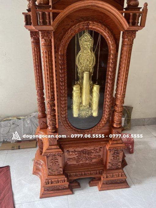 Đồng Hồ Tứ Trụ Gỗ Hương Đá Cao 2m3 ( Phụ Kiện Đồng )