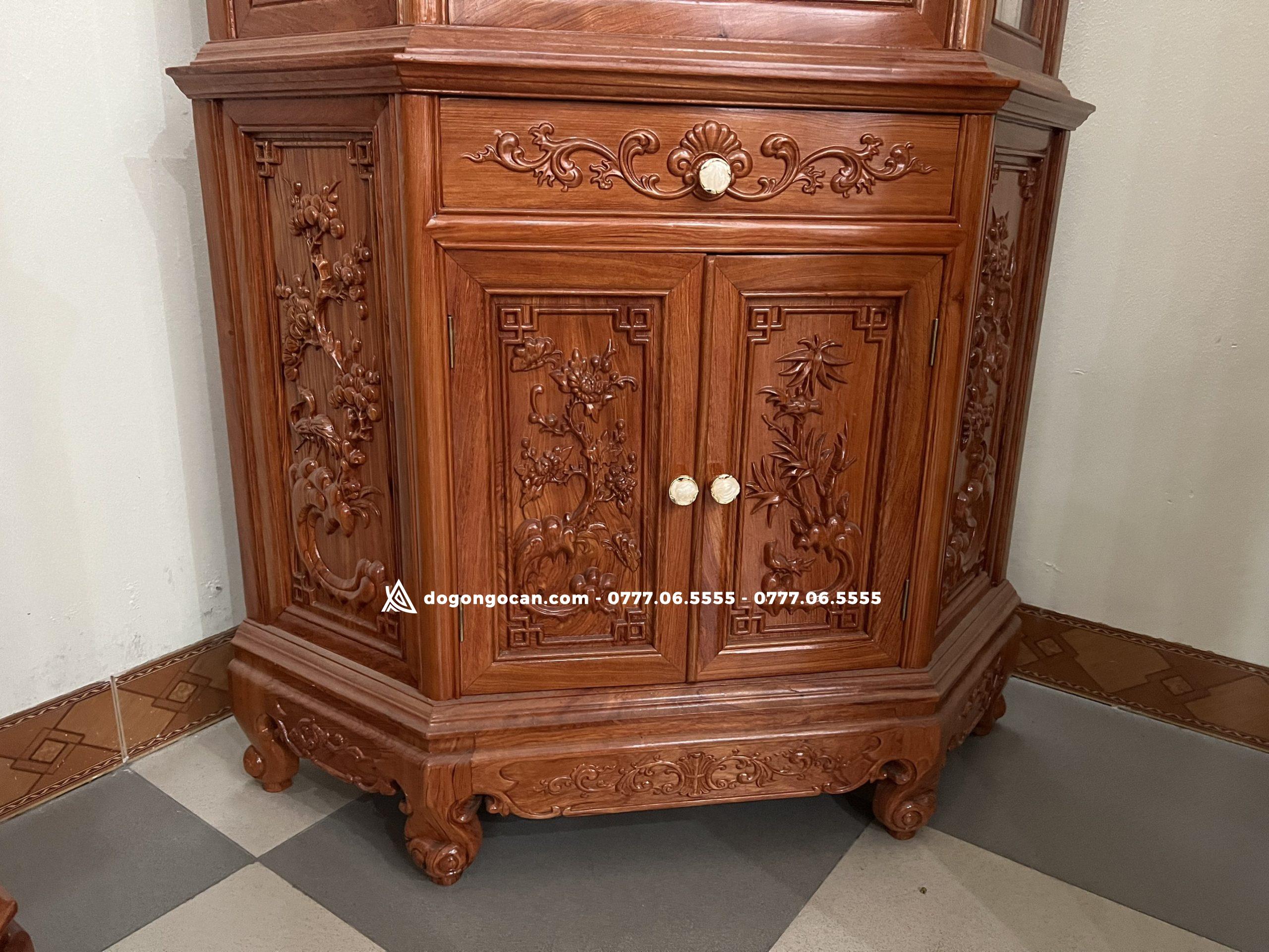 Mẫu tủ rượu góc 60 độ hàng vip gỗ hương đá (Chú Minh, Hải Phòng) 7 Mẫu tủ rượu góc 60 độ hàng vip gỗ hương đá (Chú Minh, Hải Phòng)