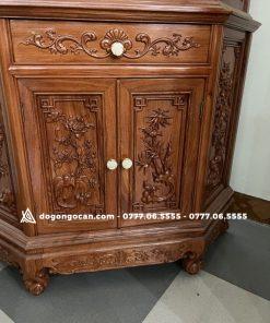 Mẫu tủ rượu góc 60 độ hàng vip gỗ hương đá (Chú Minh, Hải Phòng)