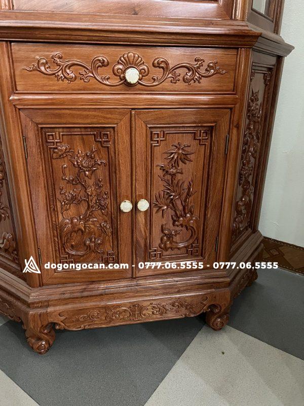 Mẫu tủ rượu góc 60 độ hàng vip gỗ hương đá (Chú Minh, Hải Phòng) 5 Mẫu tủ rượu góc 60 độ hàng vip gỗ hương đá (Chú Minh, Hải Phòng)