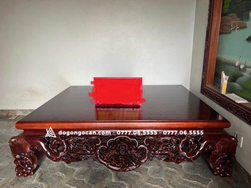 Sập chân quỳ Ngũ Phúc gỗ Gụ 1m8 x 2m2 của ( Chú Thiệu – Chương Mỹ HN )