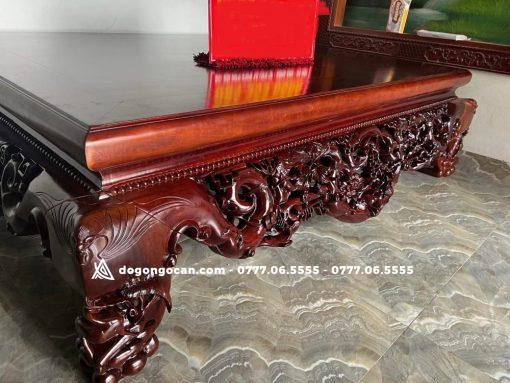 Sập chân quỳ Ngũ Phúc gỗ Gụ 1m8 x 2m2 của ( Chú Thiệu – Chương Mỹ HN )