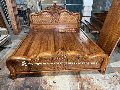 Mẫu Giường Hồng Trĩ Vách Trám Mai 1m6x2m Gỗ Hương Đá Nam Phi