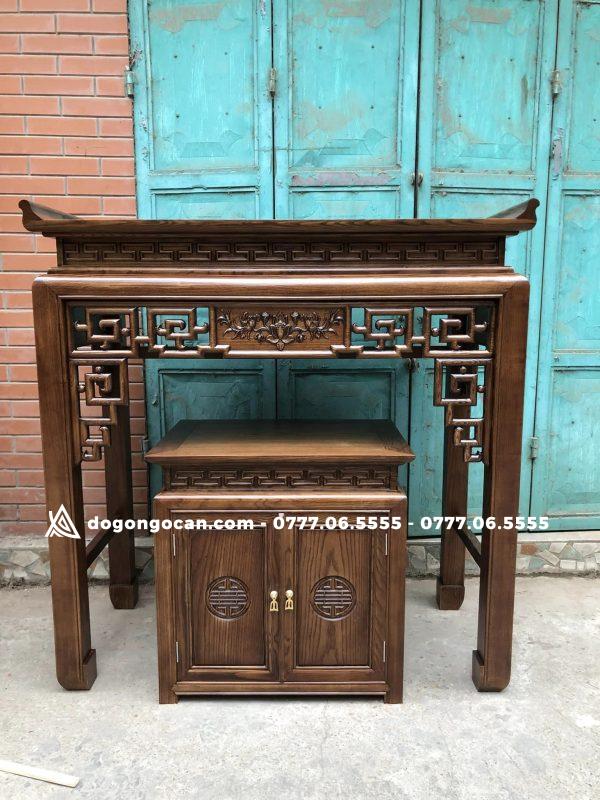 Bàn Thờ Đứng Hiện Đại 175cm Gỗ Sồi Mẫu Triện Sen 3 Bàn Thờ Đứng Hiện Đại 175cm Gỗ Sồi Mẫu Triện Sen