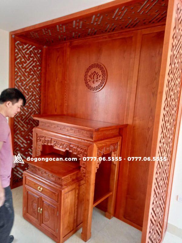 Combo Bàn thờ chung cư hoạ tiết tinh xảo 1m27 gỗ sồi 3 Combo Bàn thờ chung cư hoạ tiết tinh xảo 1m27 gỗ sồi