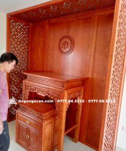 Combo Bàn thờ chung cư hoạ tiết tinh xảo 1m27 gỗ sồi