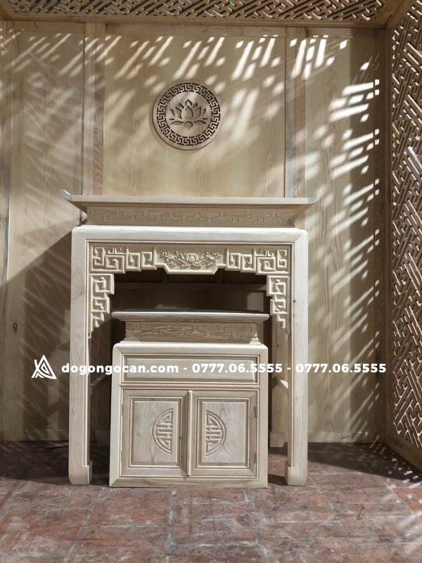 Combo Bàn thờ chung cư hoạ tiết tinh xảo 1m27 gỗ sồi 7 Combo Bàn thờ chung cư hoạ tiết tinh xảo 1m27 gỗ sồi