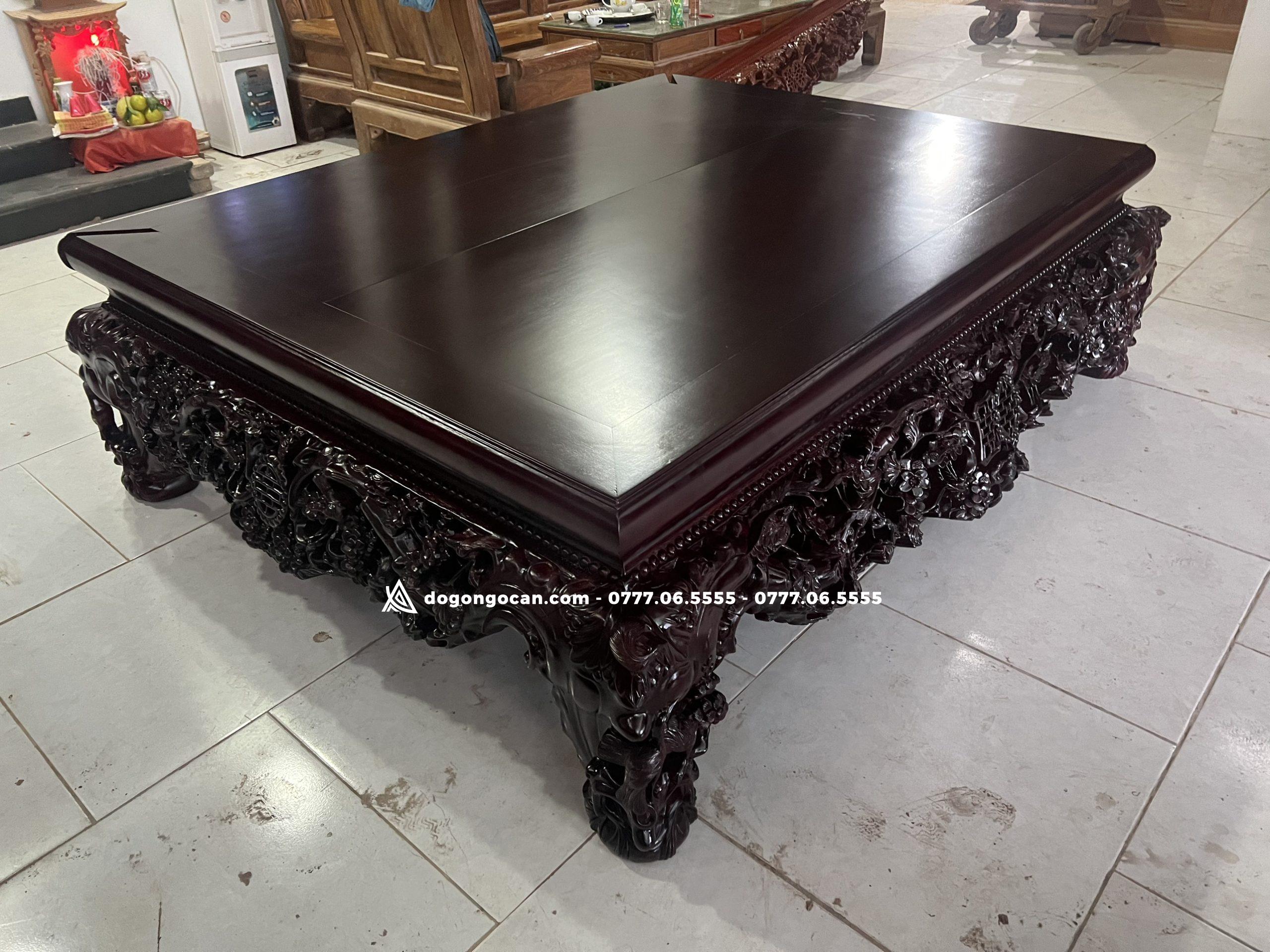 Sập gỗ Gụ đục Thập Điểu Quần Mai kênh bong sắc nét kt 1m8 x 2m2 2 Sập gỗ Gụ đục Thập Điểu Quần Mai kênh bong sắc nét kt 1m8 x 2m2