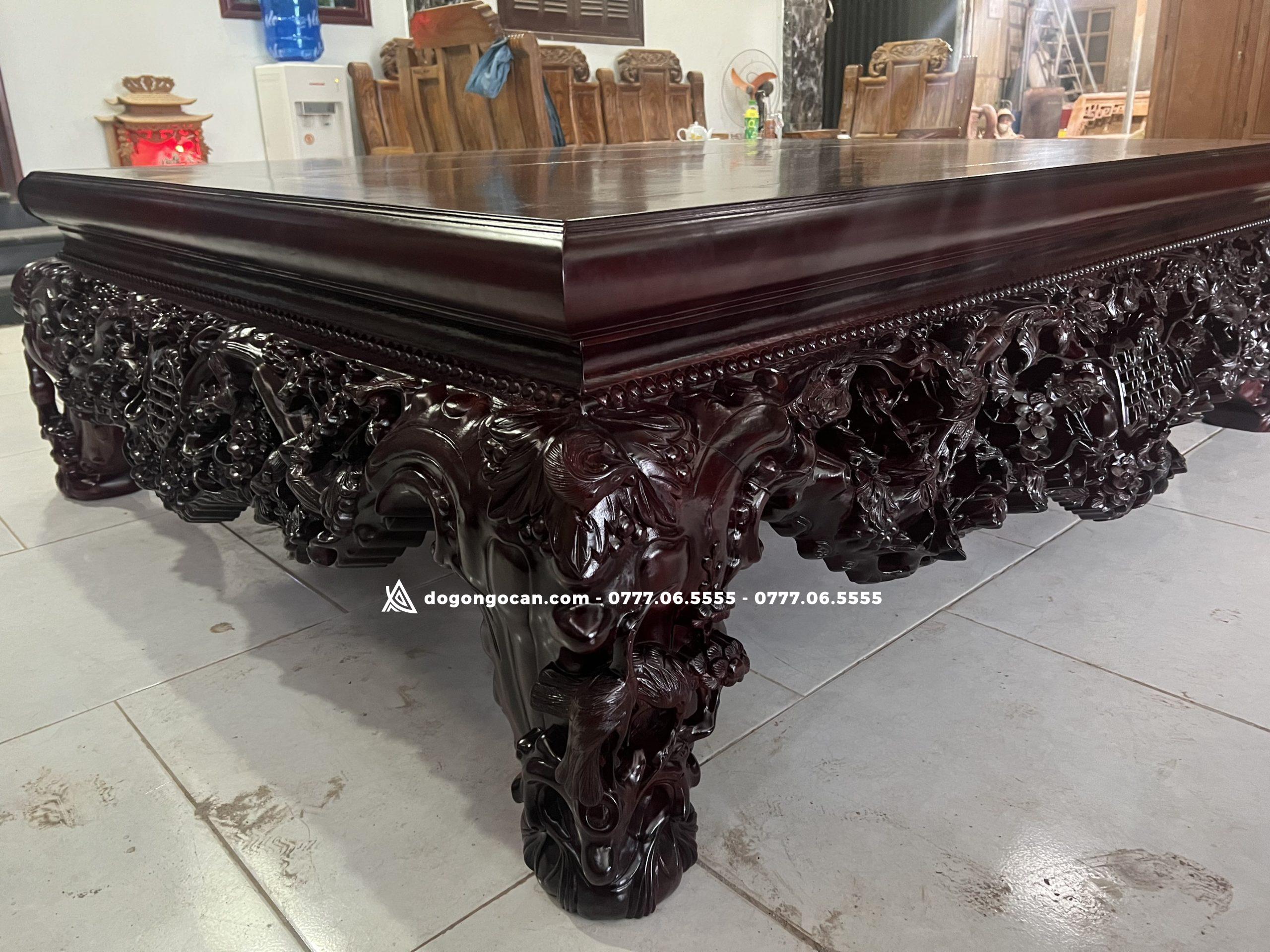 Sập gỗ Gụ đục Thập Điểu Quần Mai kênh bong sắc nét kt 1m8 x 2m2 9 Sập gỗ Gụ đục Thập Điểu Quần Mai kênh bong sắc nét kt 1m8 x 2m2
